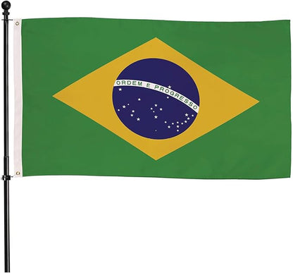 Evergreen Brazil Flag 3x5 flag Outdoor Double Sided, Brazilian flags for Outside with Grommets, 3-Ply Banners for Garden Patio, Indoor Flag for Wall Decor, Works with Standard Estate Flag Poles
