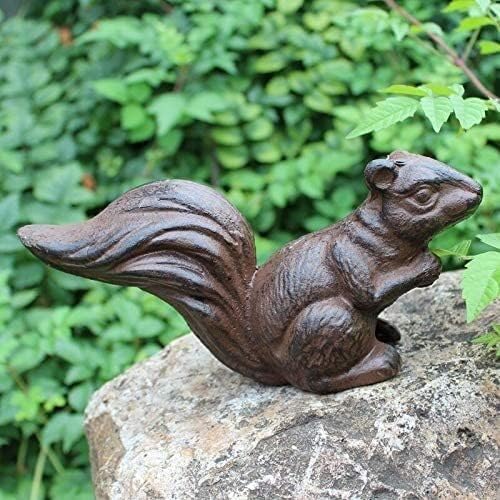 Garden Ornaments Decor Statue Outdoor,Outdoor Garden Sculpture Vintage Rustica Iron Squirrel Statue,Home Garden Decor Heavy Retro,Squirrel Figurine,S Handmade Solid Squirrel Sculpture,