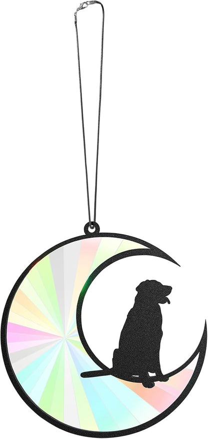 Colorful Suncatcher Rainbow Maker Prism Moon Dog Acrylic Pendant for Window Hanging Home Garden Party Wedding Ornament Gift