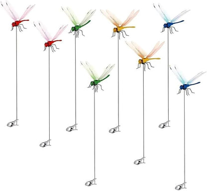 8 Pack Dragonfly Clip, 3D Realistic Fake Dragonflies, Dragonfly Clips for Outdoor Decor, Lifelike Insect Clips for Hats, Garden, Plants & Patio, Waterproof Hanging Ornaments with Wind-Activated Wings