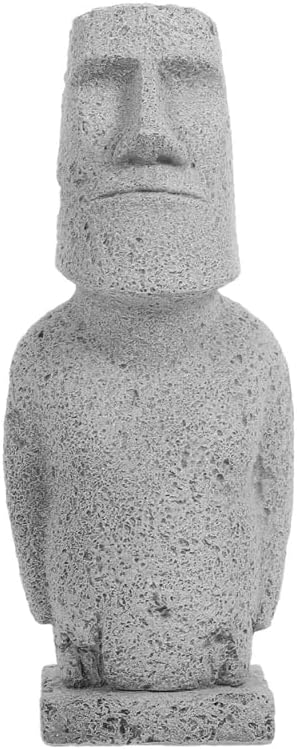IMIKEYA Easter Island Head Statue Sandstone Akivi Moai Monolith Decorative Garden Sculpture Mini Moai Figurine for Home Garden Patio Lawn