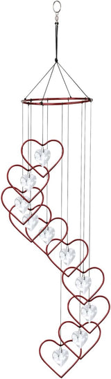 Red Carpet Studios Windchimes Spiral Wind Chime, 36" Long, Red Crystal Heart