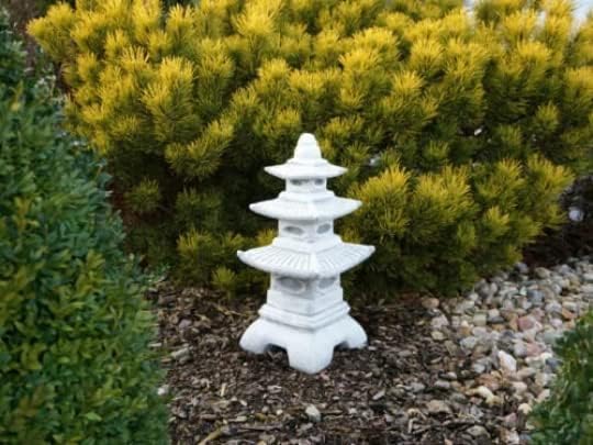 Concrete Asian Pagoda Sculpture Handmade Lantern Figurine Outdoor Japanese Decoration Garden Pagoda Gift Idea Yard Oriental Lantern Statue