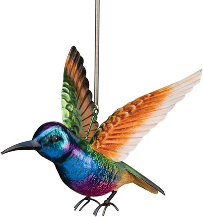 Regal Art & Gift Hummingbird Bouncie Set of 2 - Hand-Painted Metal Spring Garden Decor, Weather-Resistant Outdoor Yard Art, Bird Sculpture for Lawn & Patio - Coronet & Ruby