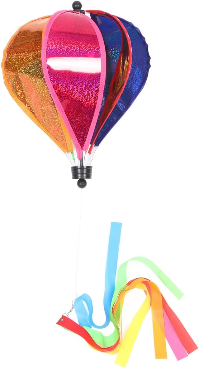 ORFOFE 34.6 Inch Hanging Hot Air Balloon Wind Spinner Colorful Outdoor Garden Windmill Decoration for Yard Patio Party