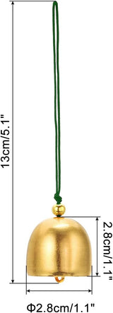 PATIKIL 3 Pcs Wind Chime, Hanging Bells Temple Bells Retro Outdoor Hanging Metal Chinese Wind Chime Round for Outside Garden Camping, Gold Green