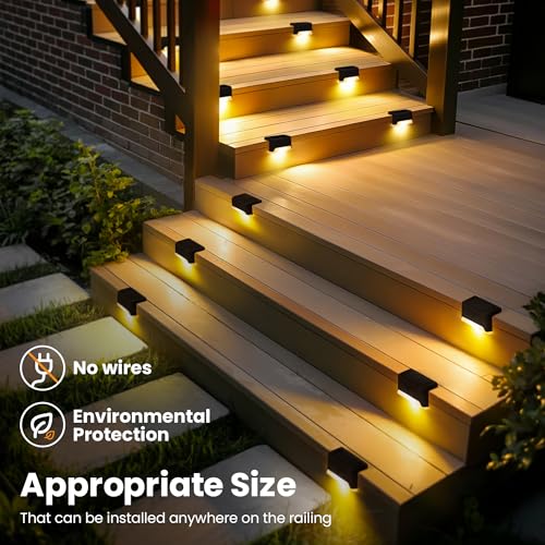 Solar Deck Lights - 20 Pack, Waterproof LED, Warm White