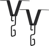 Pndeyo 2 Sets Rain Chain Clip Gutters Adapter, V Type Rain Chimes Connector Holder, Alloy Gutter Clip Hook Hanger Outside Hardware for Rain Catcher Rain Diverter Downspout- Black