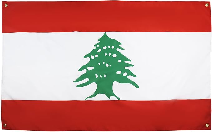AZ FLAG Lebanese Flag 150 x 90 cm with 4 Eyelets for Balcony or Wall