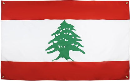 AZ FLAG Lebanese Flag 150 x 90 cm with 4 Eyelets for Balcony or Wall