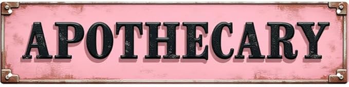 Decorative Tin Sign 16 * 4 Inches –Apothecary For Kitchen, Pantry, Patio | Apothecary Sign, Retro Kitchen Decor, Outdoor Sign