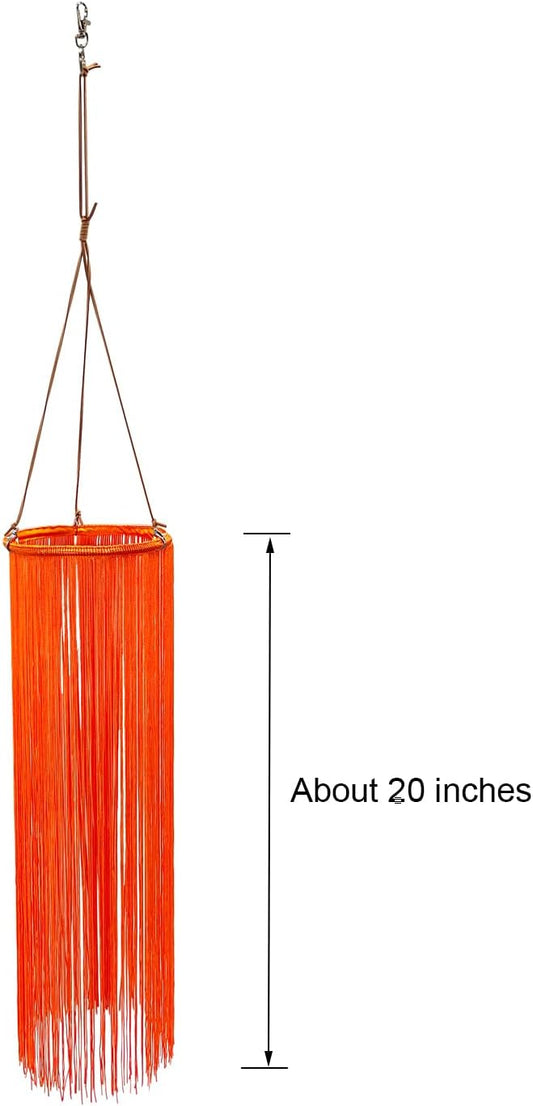 Tassel Windsock, Ribbon Wind Streamer for Outdoor and Indoor Decorations, 37.5-Inch (Orange)