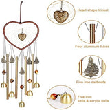 Bwinka Unique Sweet Heart Dream Catcher Wind Chimes Brass Bell for Outdoor Garden Home Hanging Decoration…