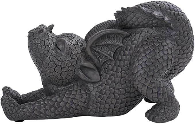 Pacific Giftware PT Garden Dragon Stretch Out Dragon Garden Display Decorative Accent Sculpture Stone Finish 10 Inch Tall