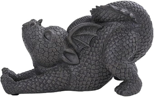 Pacific Giftware PT Garden Dragon Stretch Out Dragon Garden Display Decorative Accent Sculpture Stone Finish 10 Inch Tall
