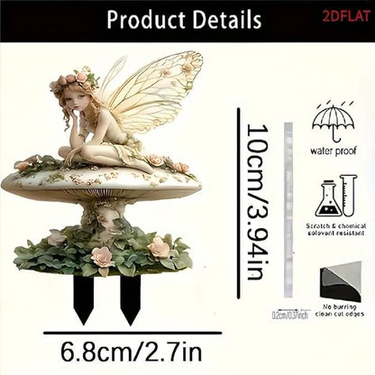 2D Flower Fairy Acrylic Garden Stake Decorative Yard Lawn Planter Outdoor Ornament (#15 Style)
