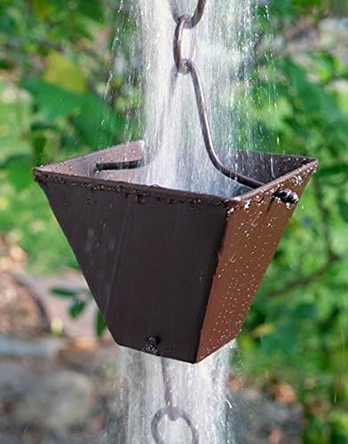 Nutshell Stores Extra Large Square Cups Rain Chain - Bronze - 11 Feet