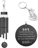 Memorial Wind Chimes for Loss of Loved One Prime, Outdoor Memory Chimes Mom, Dad, Husband, Father, Personalized Bereavement Windchimes, Sympathy Remembrance Chime, Windchime Gift (Son Memorial)