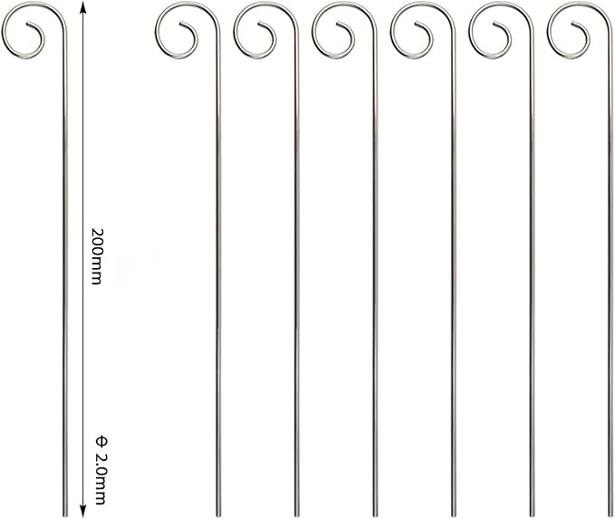 20 Pcs Silver 20cm Plant Label Hooks Markers Label Hanger Garden Plant Sign Stake Rustproof Deformed Garden Sign Hooks Hanging Rods for Flower Planter Plant Container Accessories