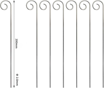 20 Pcs Silver 20cm Plant Label Hooks Markers Label Hanger Garden Plant Sign Stake Rustproof Deformed Garden Sign Hooks Hanging Rods for Flower Planter Plant Container Accessories