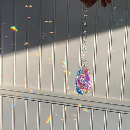 9 Pieces Sun Catchers, Colorful Crystals Suncatcher Prisms Hanging for Window Crystal Ball Prism Rainbow Maker Pendants for Home Office Wedding Party Garden Christmas Tree Decoration
