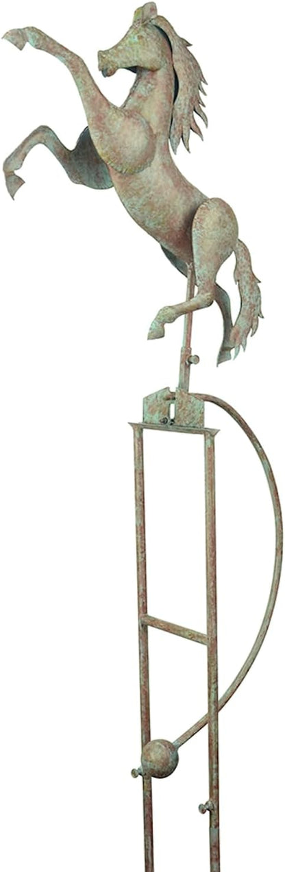 Red Carpet Studios Garden Art Heavy-Duty Outdoor Wind Sculpture Balancer Rocker Decorative Garden Stake, Over 5 Foot Tall, Stallion