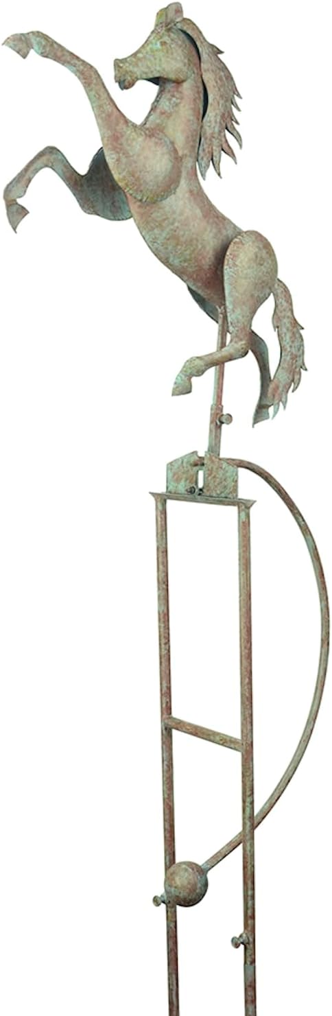 Red Carpet Studios Garden Art Heavy-Duty Outdoor Wind Sculpture Balancer Rocker Decorative Garden Stake, Over 5 Foot Tall, Stallion
