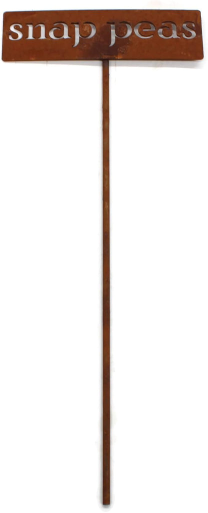 Classic Metal Garden Markers 19 Inches Tall (snap peas, Naturally Rusted)