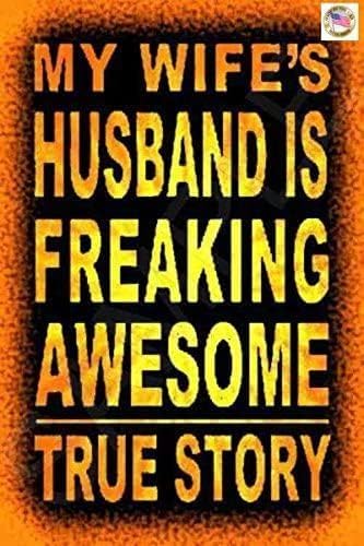 WORLD'S GREATEST MAN CAVE SIGNS! 8"X12" ALL WEATHER METAL MADE IN USA FUNNY BAR GARAGE OFFICE LOUNGE DECOR (AWESOME HUSBAND)