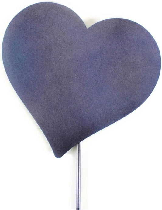 Peace and Heart Staked Signs or Wall Art Rustic or Powder Coated Finishes (Heart Small Stake 21", Dark Gray Metallic)