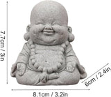 Mini Monk Buddha Statue Sandstone Statues Zen Monk Praying Statue Sculptures for Wealth Good Luck Feng Shui Decor Home Fish Tank Aquarium Garden (Style 17)