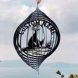 Personalized Otter Metal Wind Spinner, Custom Hanging Decoration for Outdoor Display, Kinetic Garden Art, Animal Lover Gift (Otter Garden Wind Spinner)