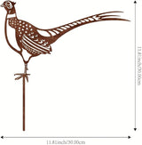 Pheasant Metal Garden Stake - 11.81" Realistic Bird Yard Art, Handcrafted Outdoor Metal Sculpture for Gardens, Patios & Walkways, Durable Floor Decor for Bird Lovers & Nature Enthusiasts