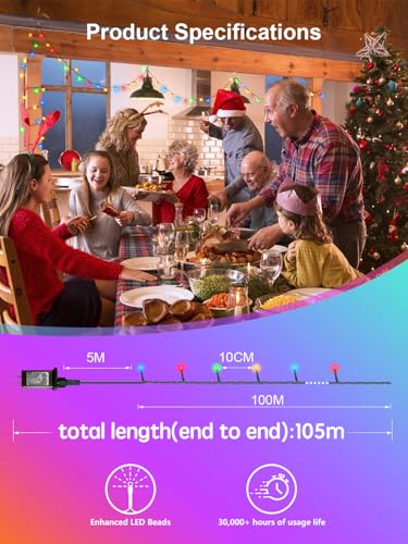 1000 LED Color Changing String Lights 328FT - Warm White, Remote & Timer