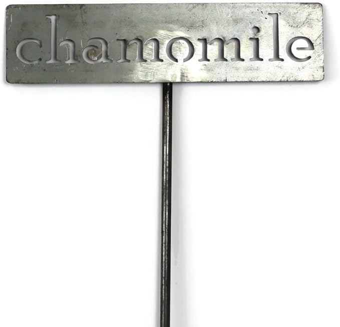 Classic Metal Garden Markers 19 Inches Tall (chamomile, Raw, Unfinished Steel (will rust with time))