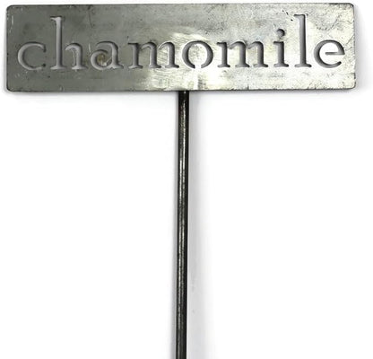 Classic Metal Garden Markers 19 Inches Tall (chamomile, Raw, Unfinished Steel (will rust with time))