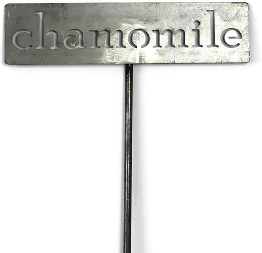 Classic Metal Garden Markers 19 Inches Tall (chamomile, Raw, Unfinished Steel (will rust with time))