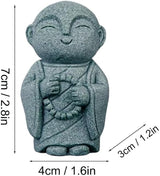 Mini Monk Buddha Statue Sandstone Statues Zen Monk Praying Statue Sculptures for Wealth Good Luck Feng Shui Decor Home Fish Tank Aquarium Garden (Style 11)