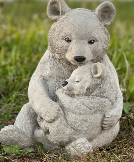 Bears Statue Garden Baby Bear Figurine Concrete Animals Sculpture Lawn Statue for Home and Garden