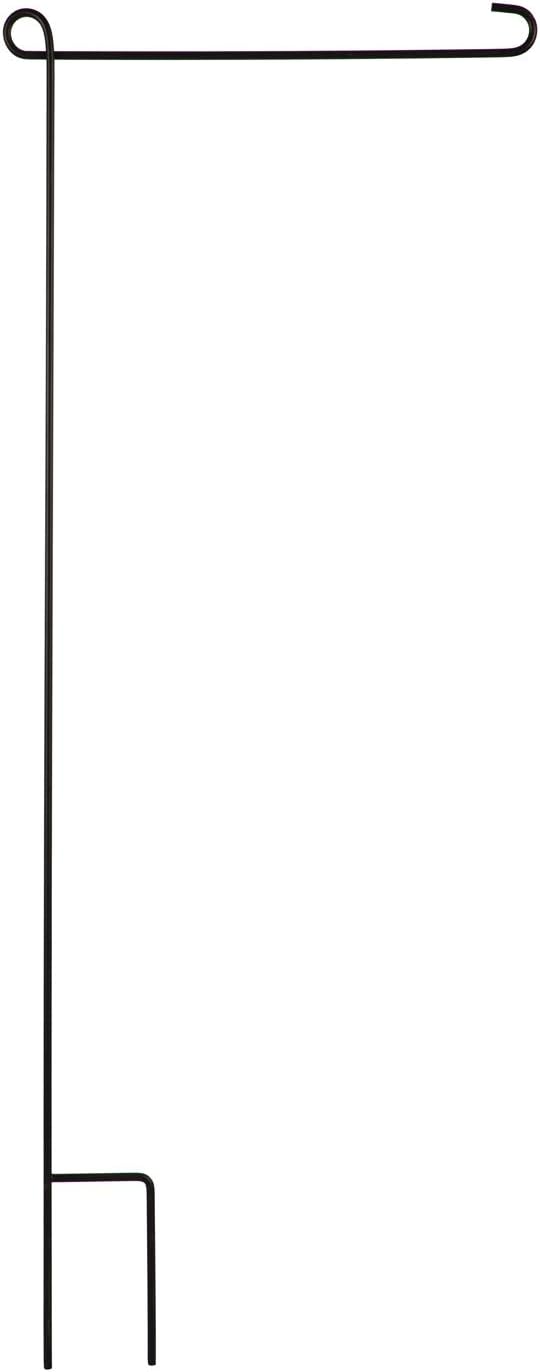 Evergreen Flag Black Iron Cemetery Garden Flag Stand - 15”W x 28”H