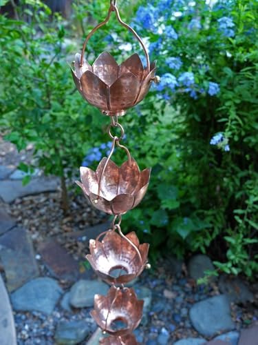 Nutshell Stores Buddha Cups Copper Rain Chain - Copper - 8 Feet
