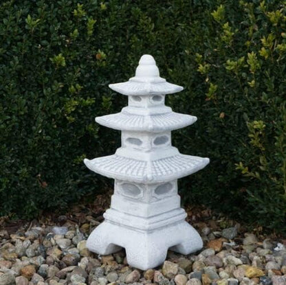 Concrete Asian Pagoda Sculpture Handmade Lantern Figurine Outdoor Japanese Decoration Garden Pagoda Gift Idea Yard Oriental Lantern Statue