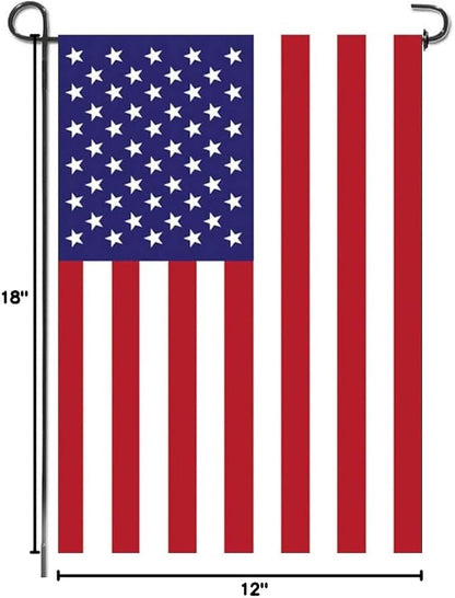 URSKYTOUS American Garden Flag Small American Flag Double Sided 12×18 Inch Weatherproof Patriotic USA Garden Flags Outside Thick Burlap Stars and Stripes Flags for Outdoor Yard Patio Lawn Decor
