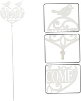 Outdoor Welcome Garden Sign Stake Decorative Metal Welcome Board for Yard Patio Lawn Plug-in Garden Decor 33.85X7.87In