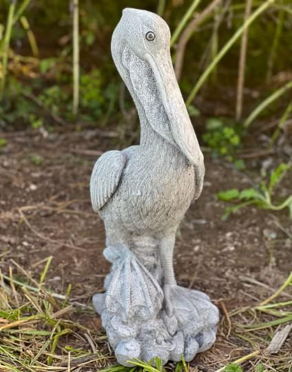 Stone Pelican Statue Concrete Pelican Sculpture Garden Bird Statue Handmade Pelican Decor for Home and Garden Yard Patio Decor