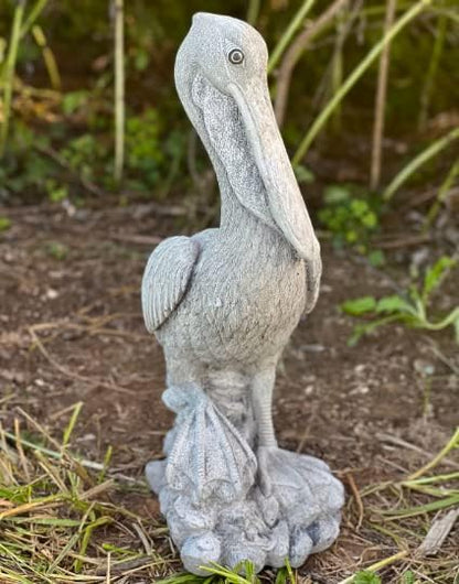 Stone Pelican Statue Concrete Pelican Sculpture Garden Bird Statue Handmade Pelican Decor for Home and Garden Yard Patio Decor