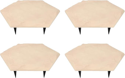 4Pcs Large Stepping Stones,Outdoor Stepping Stones with 24pcs Ground Stakes,Outside Flooring Pavers Decorative for Garden Yard Lawn Pathway Walk Way (Beige)
