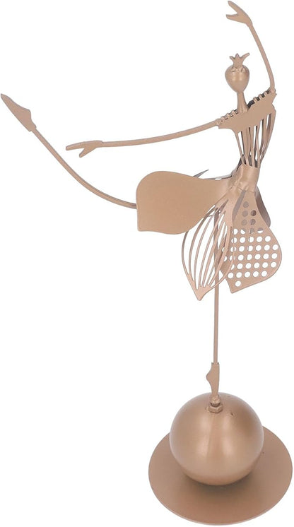 Asixxsix Garden Dancing Girl Statue, Lifelike Dancing Pose Colorfast Outdoor Decoration, Iron Garden Ornament with Removable Base for Yard Lawn