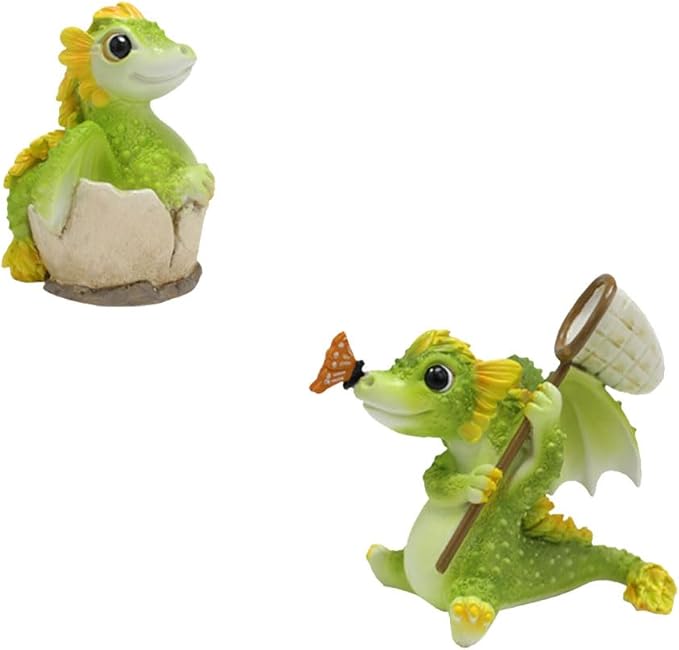 Garden Statue Resin Garden Figurine Creative Animal Statue Portable Garden Sculpture for Yard Lawn Porch Ornament 2PCS