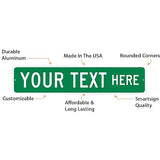 SmartSign Green Custom Street Sign - 4" x 18", Aluminum, Reflective Option, Personalize Your Own Street Sign, Outdoor Metal Sign for Home, Office, Decor, Room, USA-Made